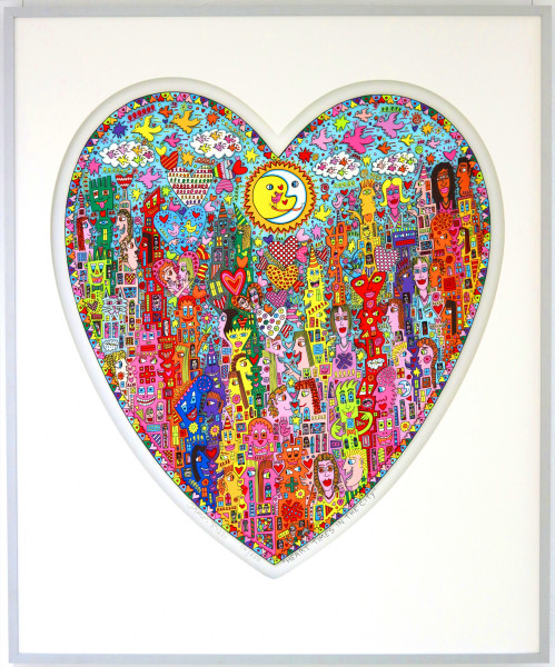 James Rizzi | 3D-Grafik "Heart Times in the City" signiert & limitiert Nr. 114/350
