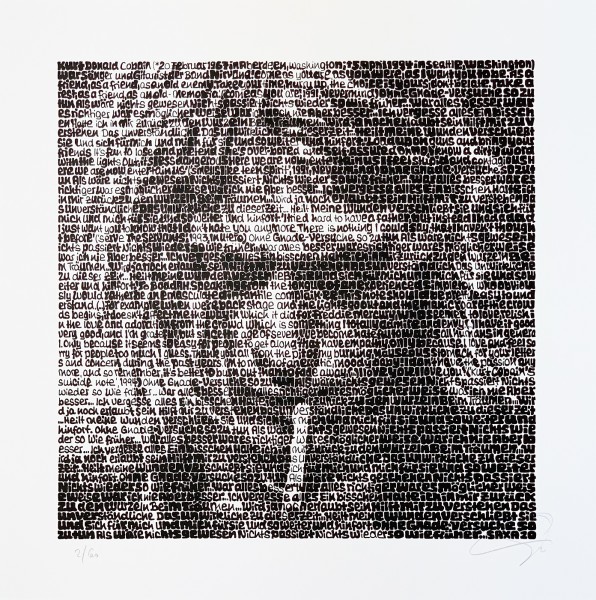 SAXA | Kurt Cobain (mit Holzrahmen weiss)