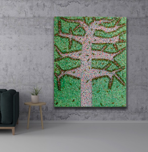 Susanna Ladda | Dream Tree - Grün-Weiss 120x150