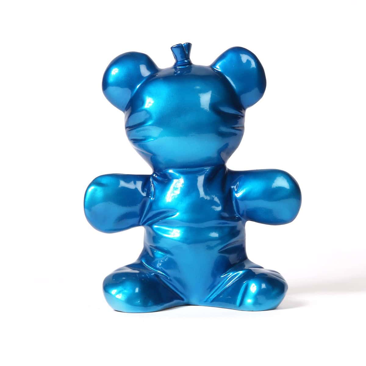 Balloon Bear | Ballonbär Skulptur blue metallic 2 Balloon Bear | Ballonbär Skulptur blue metallic – Bild 2