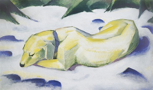Franz Marc | Der weisse Hund, 1910/1911 | Kunstdruck