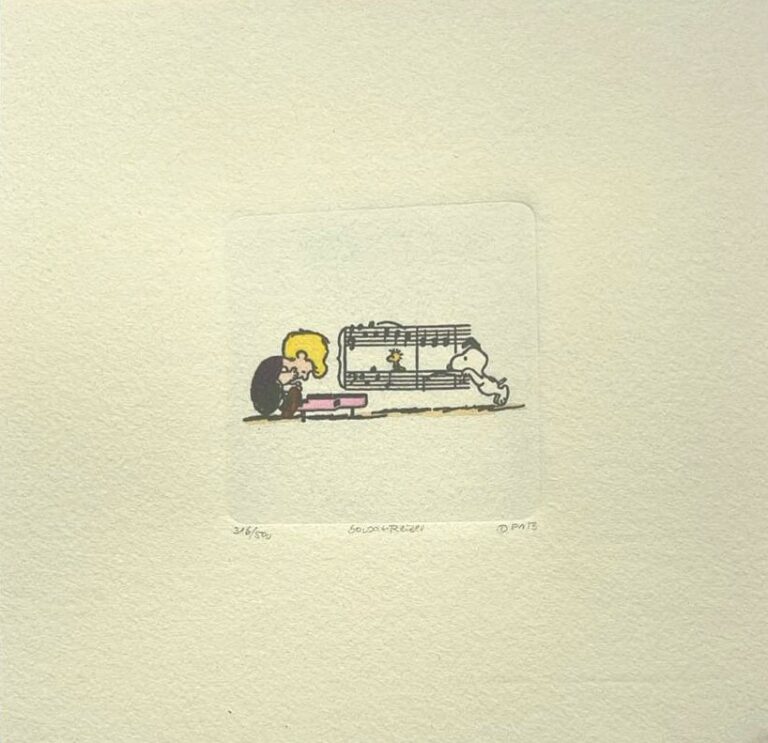 Peanuts-Grafik „Piano“ von Charles M. Schulz
