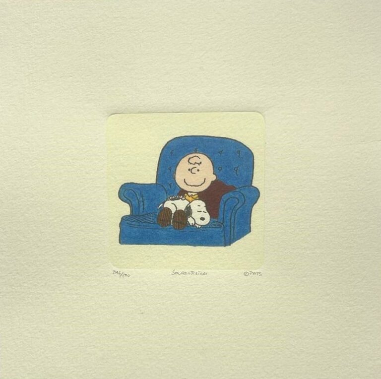 Peanuts-Grafik „A warm Puppy“ von Charles M. Schulz