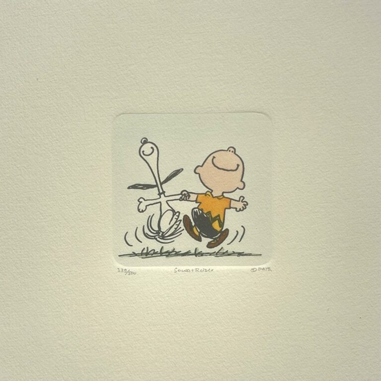 Peanuts-Grafik „The happy dance“ von Charles M. Schulz