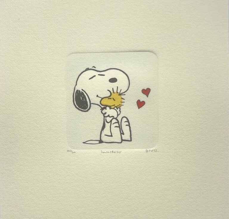 Peanuts-Grafik „Biggest hug“ von Charles M. Schulz