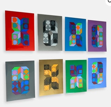 Victor Vasarely – Edition mit 8 Original-Siebdrucken 2 Victor Vasarely – Edition mit 8 Original-Siebdrucken – Bild 2